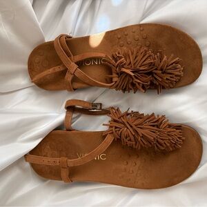 Vionic Women's Tan Fringe Sandals